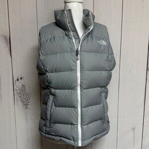 The North Face Women’s Nuptse 700 Vest Medium Gray Down Insulated EUC